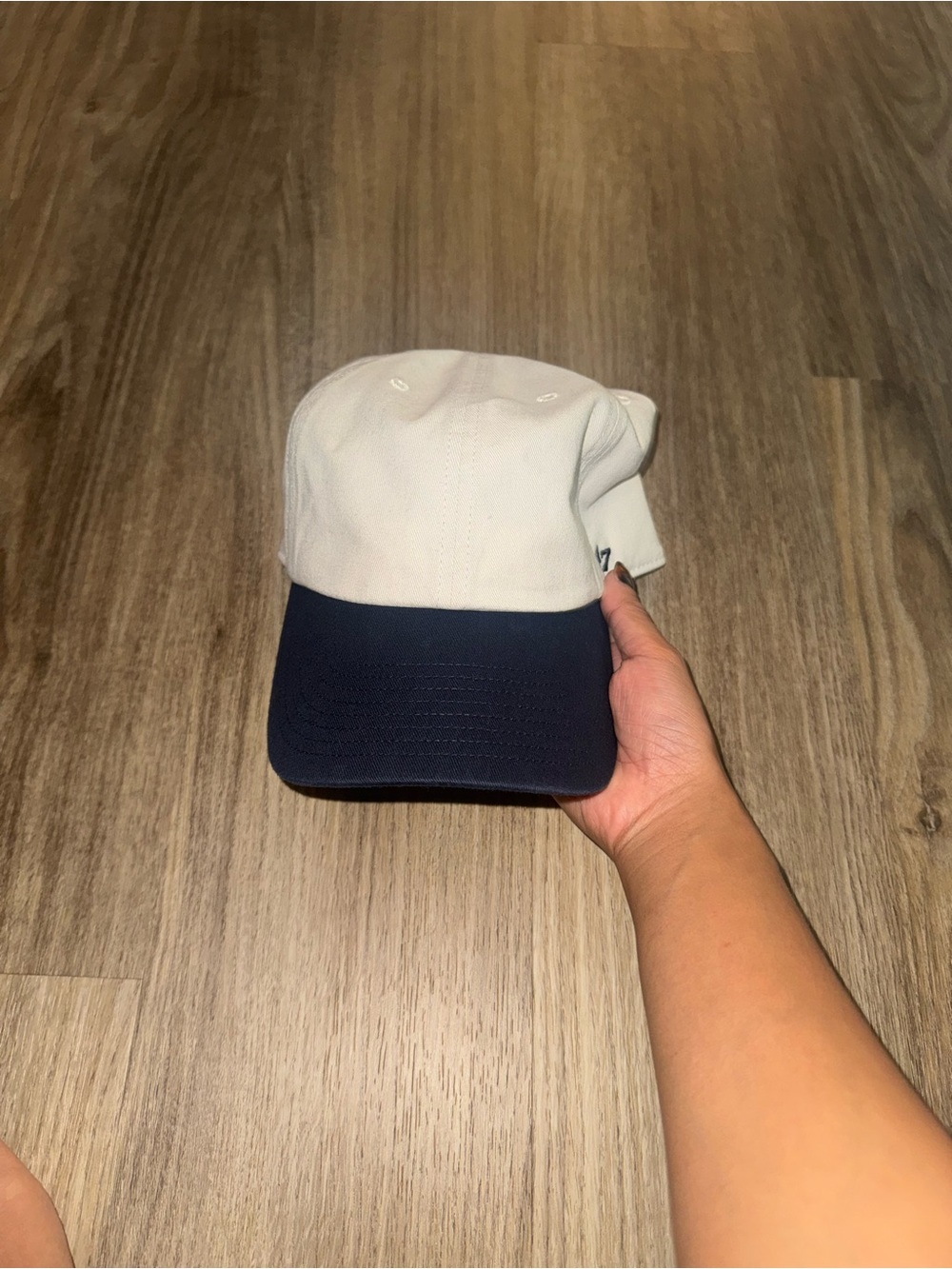 Two-Tone Men's Baseball Cap - White and Navy